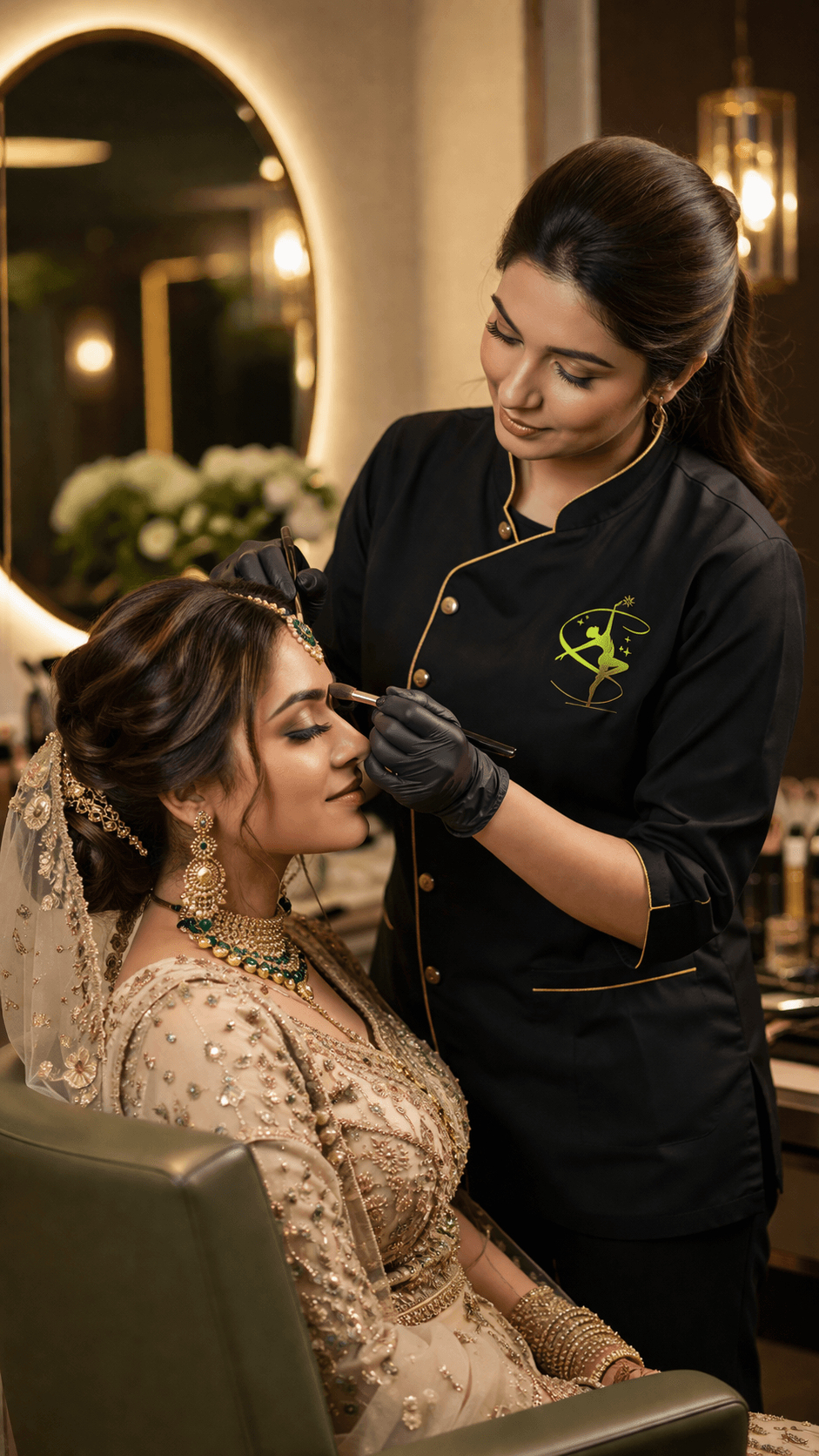 Beautician course in practice